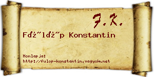 Fülöp Konstantin névjegykártya